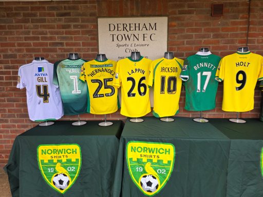 Dereham Town shirt display for Ambers army